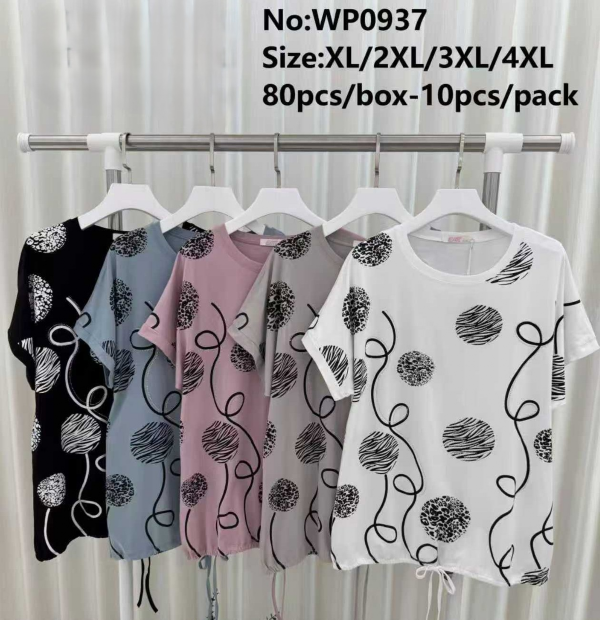 Bluzki damskie Roz XL-4XL, Mix Kolor Paczka 10 szt 1